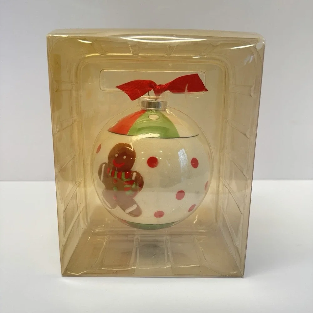 Gingerbread Man Ceramic Christmas Ornament Ball 4